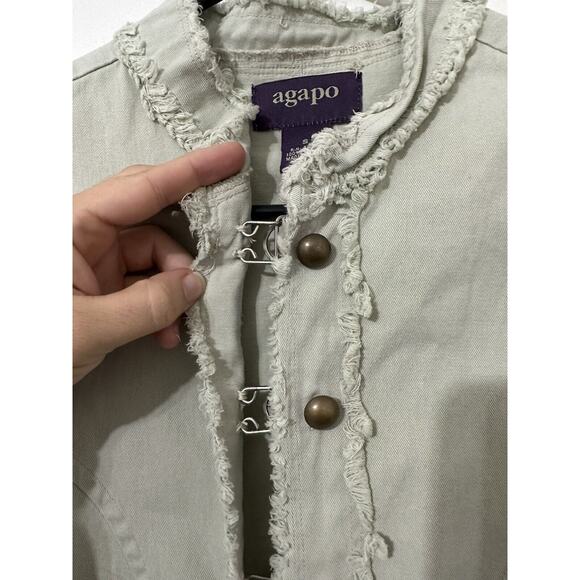 Agapo Woman's Green Waist Jacket Small Metal Button - Picture 5 of 7